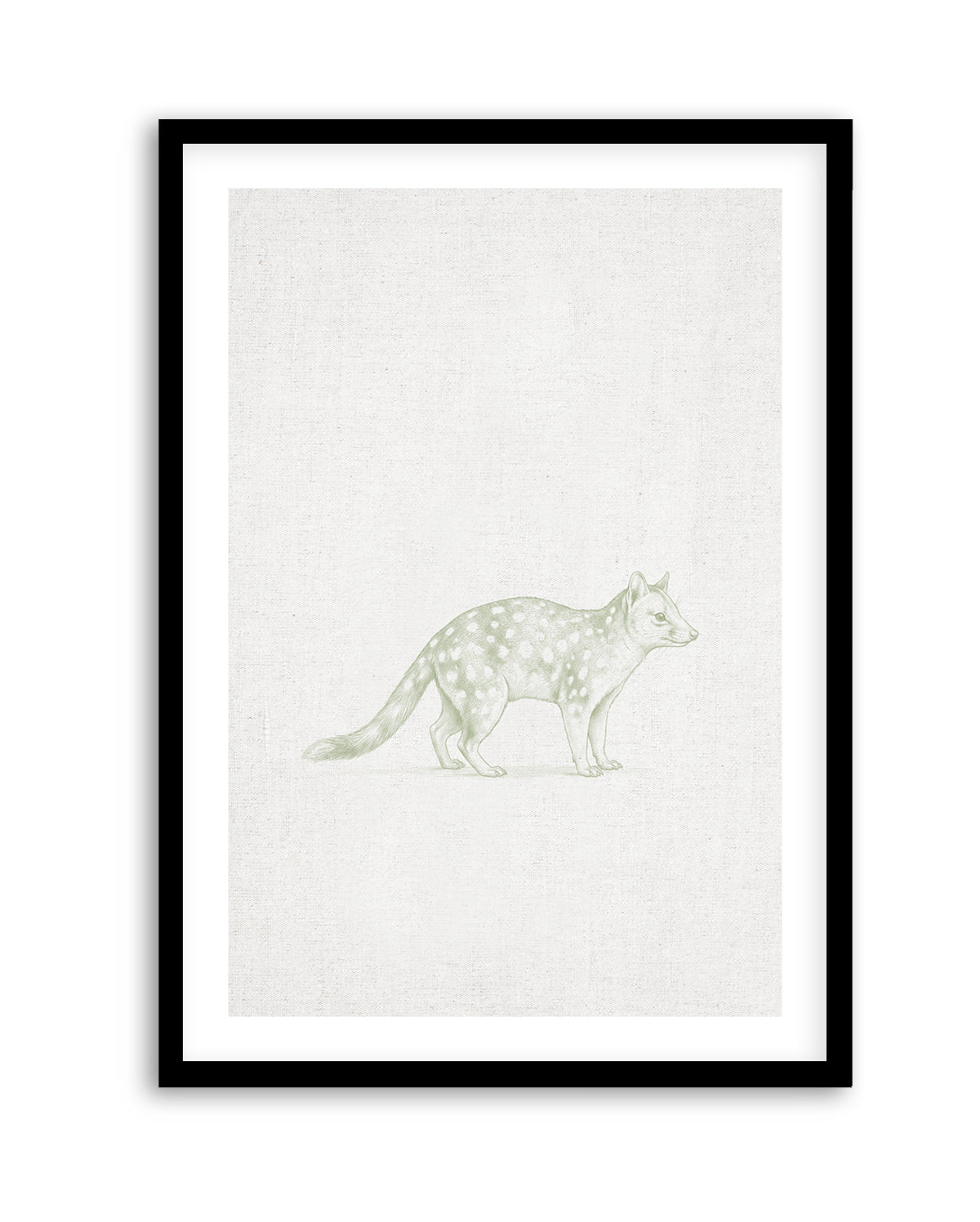 Vintage Spotted Quoll Australian Animals on Linen | Art Print