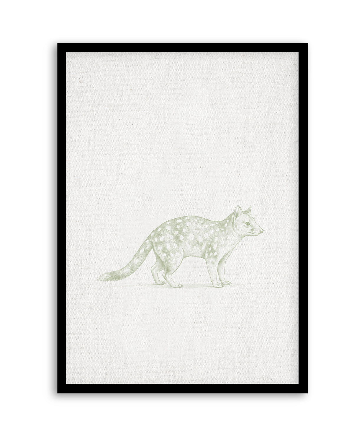 Vintage Spotted Quoll Australian Animals on Linen | Art Print
