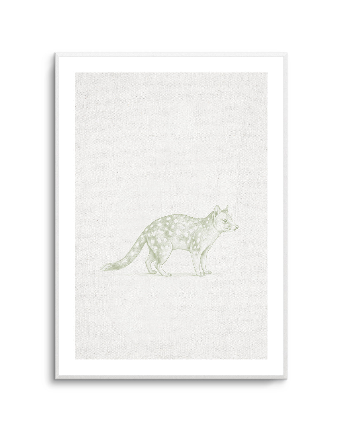 Vintage Spotted Quoll Australian Animals on Linen | Art Print