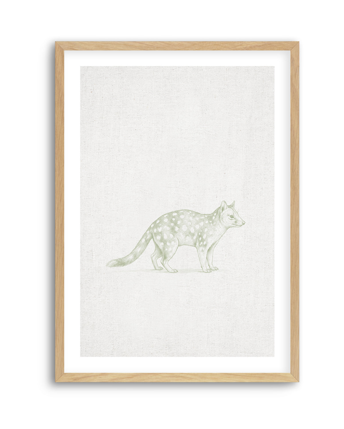 Vintage Spotted Quoll Australian Animals on Linen | Art Print