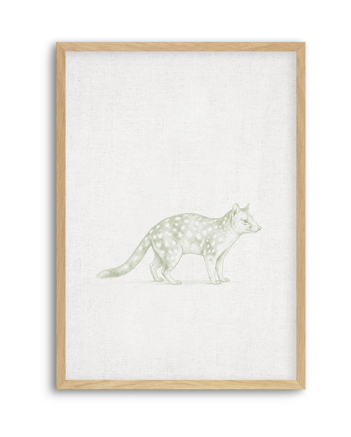 Vintage Spotted Quoll Australian Animals on Linen | Art Print