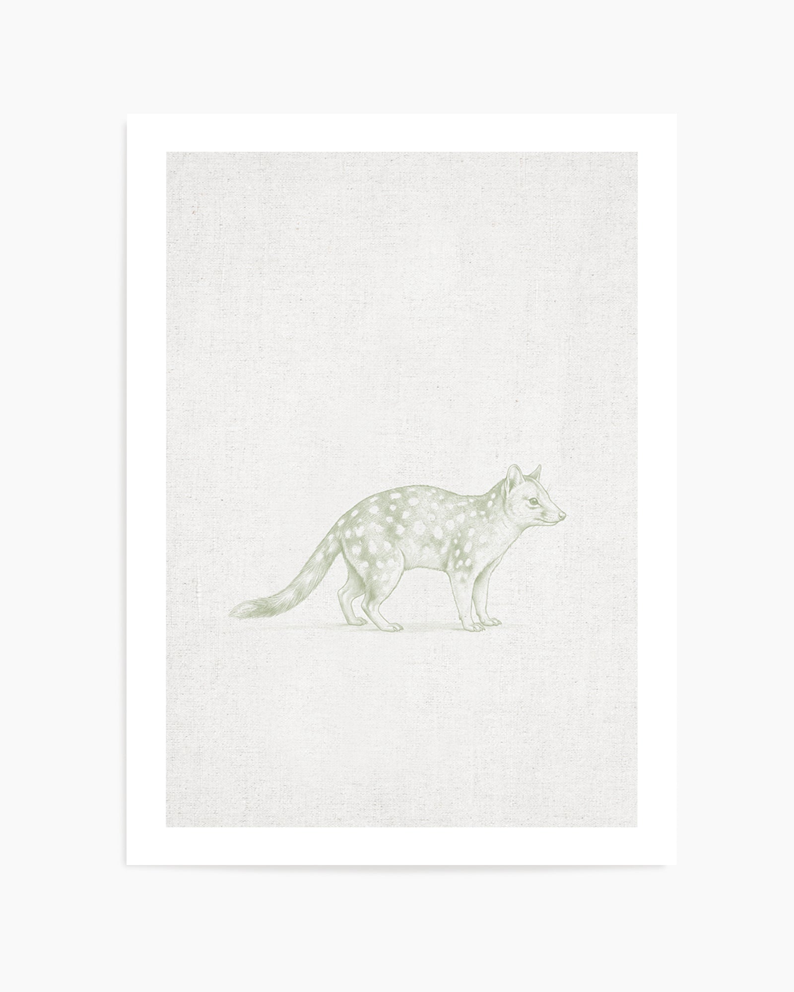 Vintage Spotted Quoll Australian Animals on Linen | Art Print