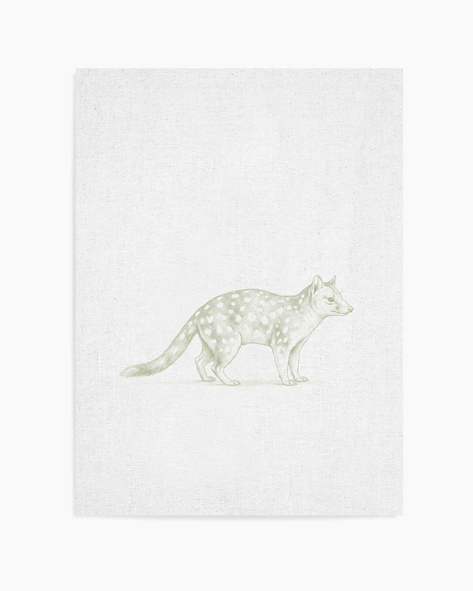 Vintage Spotted Quoll Australian Animals on Linen | Art Print