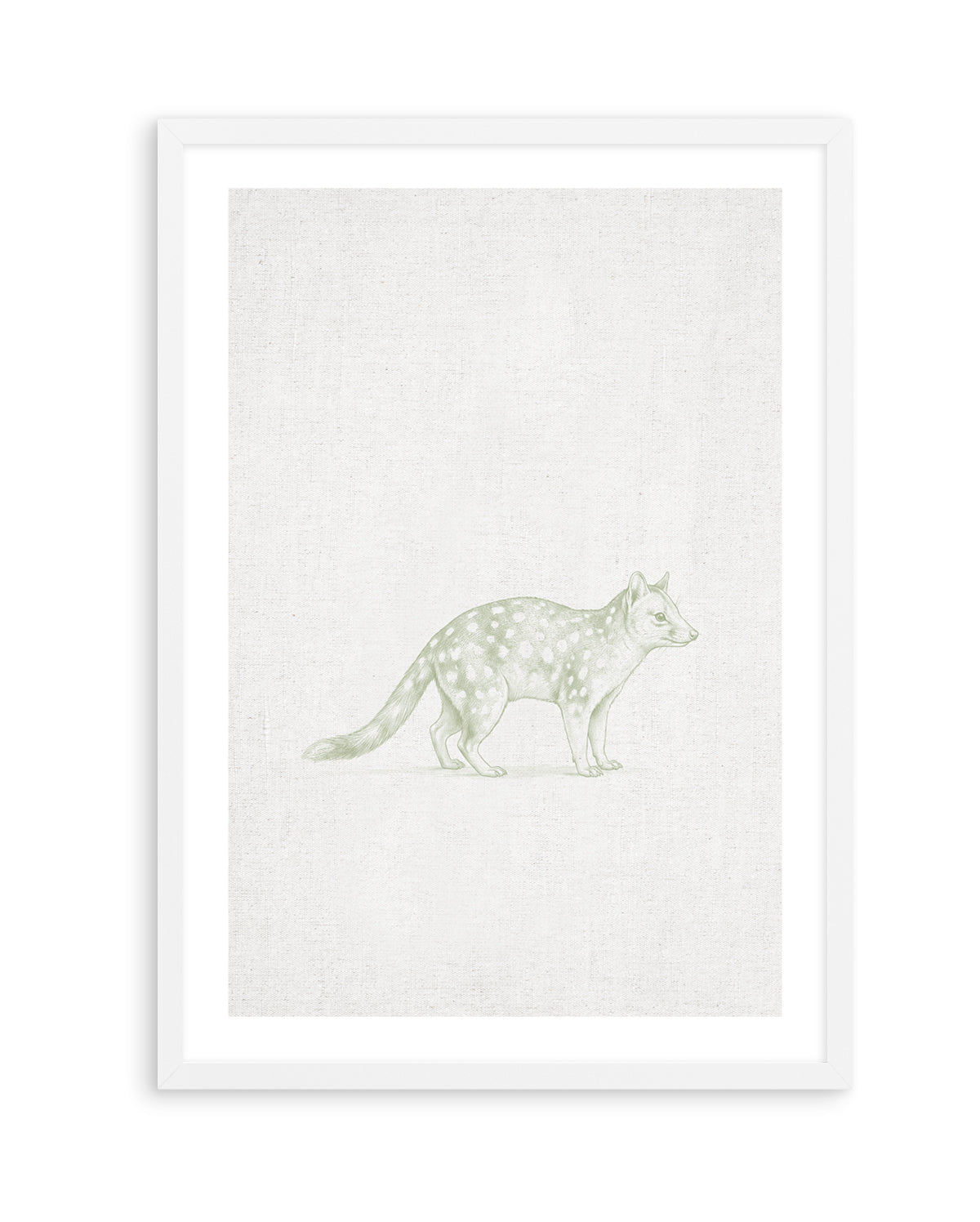 Vintage Spotted Quoll Australian Animals on Linen | Art Print
