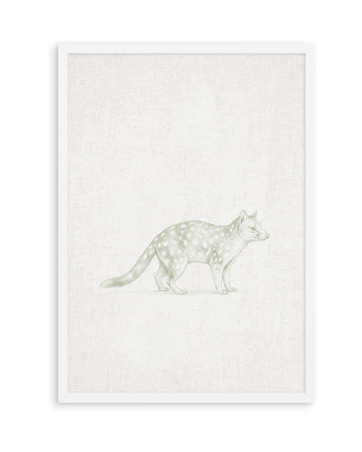 Vintage Spotted Quoll Australian Animals on Linen | Art Print