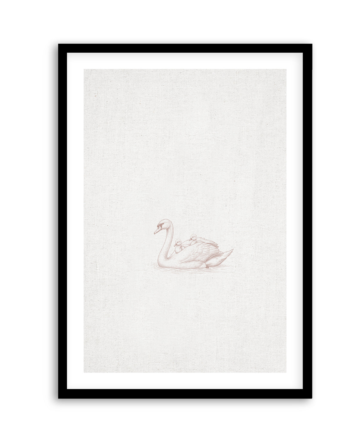 Vintage Swans Farm Animals on Linen | Art Print