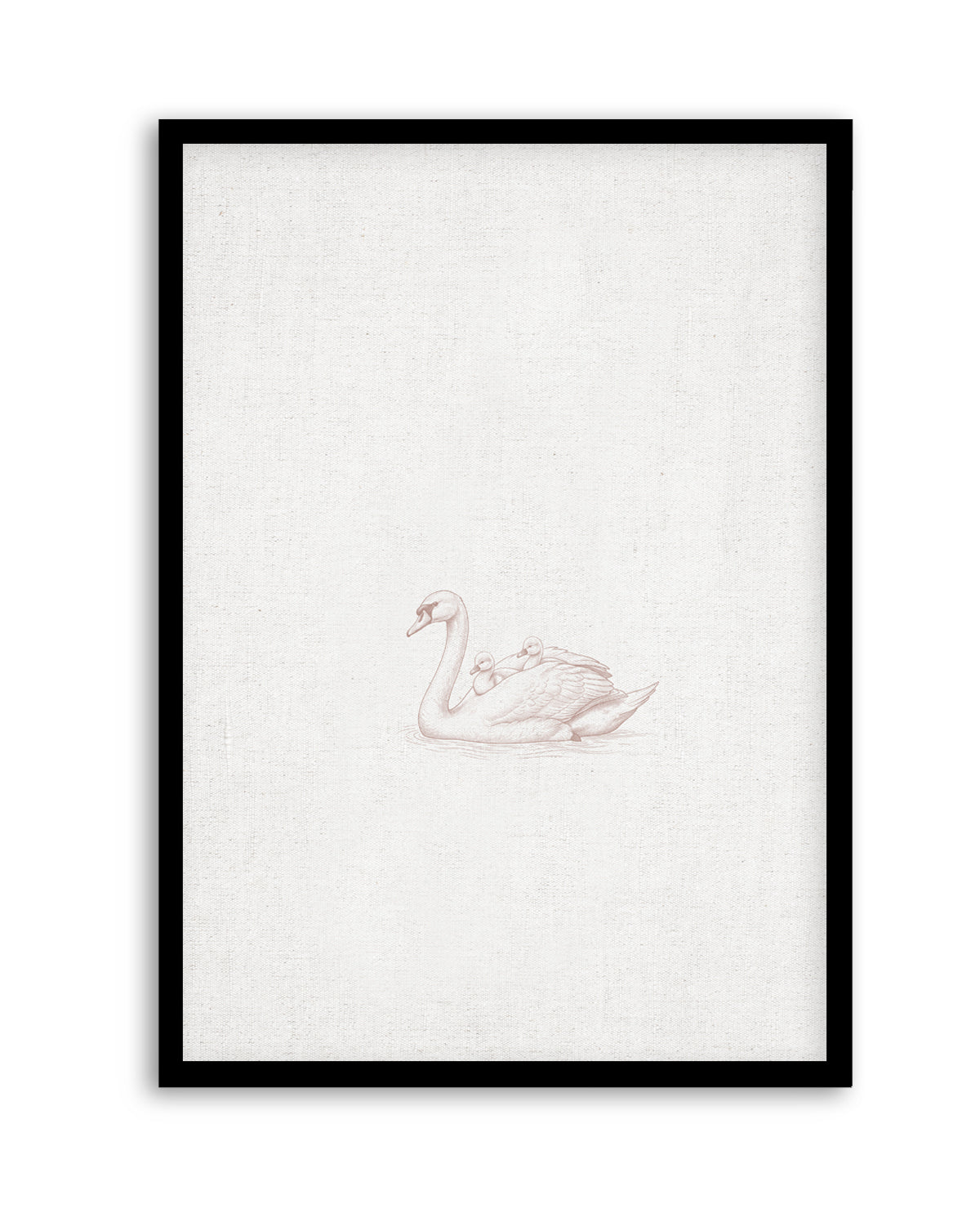 Vintage Swans Farm Animals on Linen | Art Print