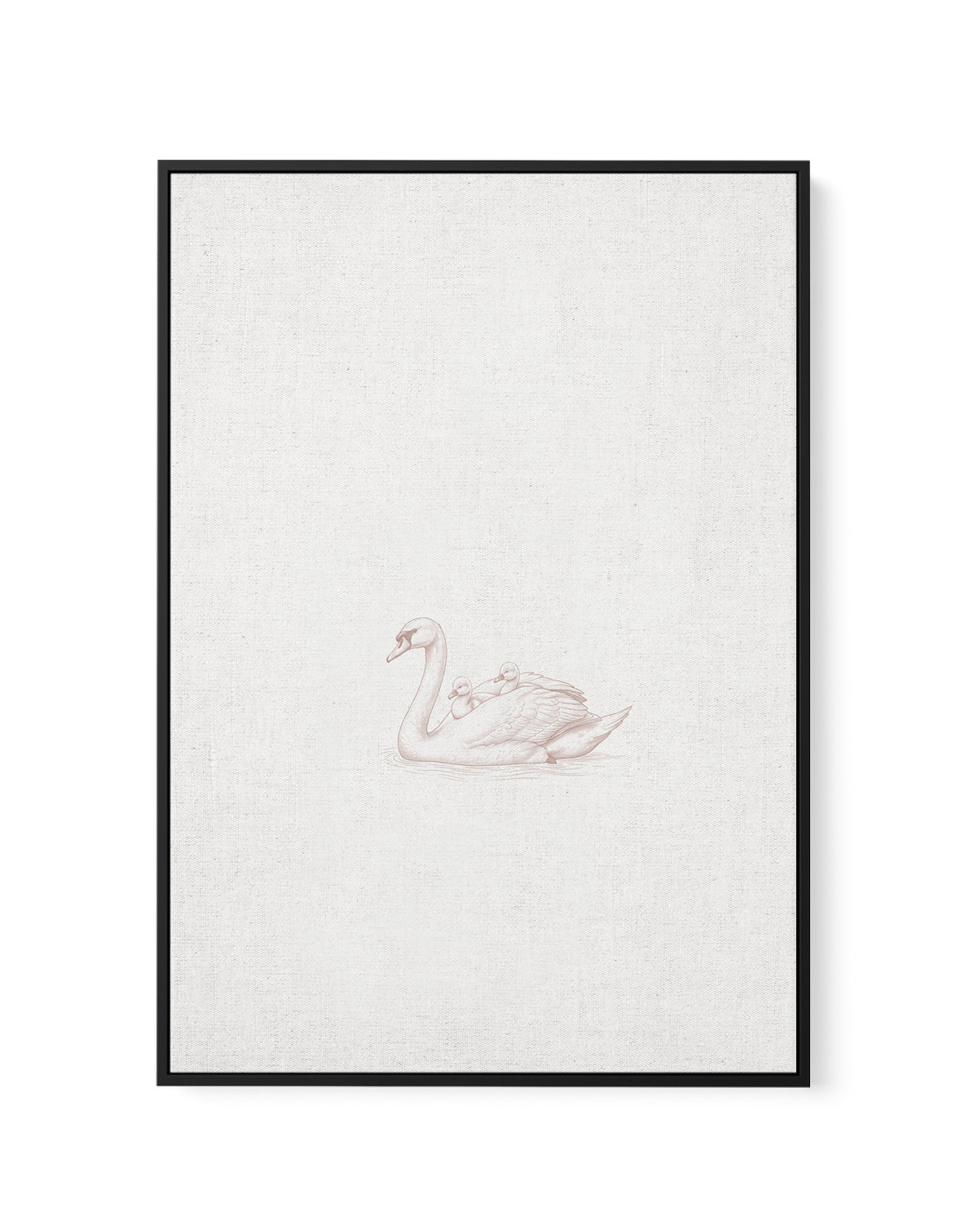 Vintage Swans Farm Animals on Linen | Framed Canvas Art Print