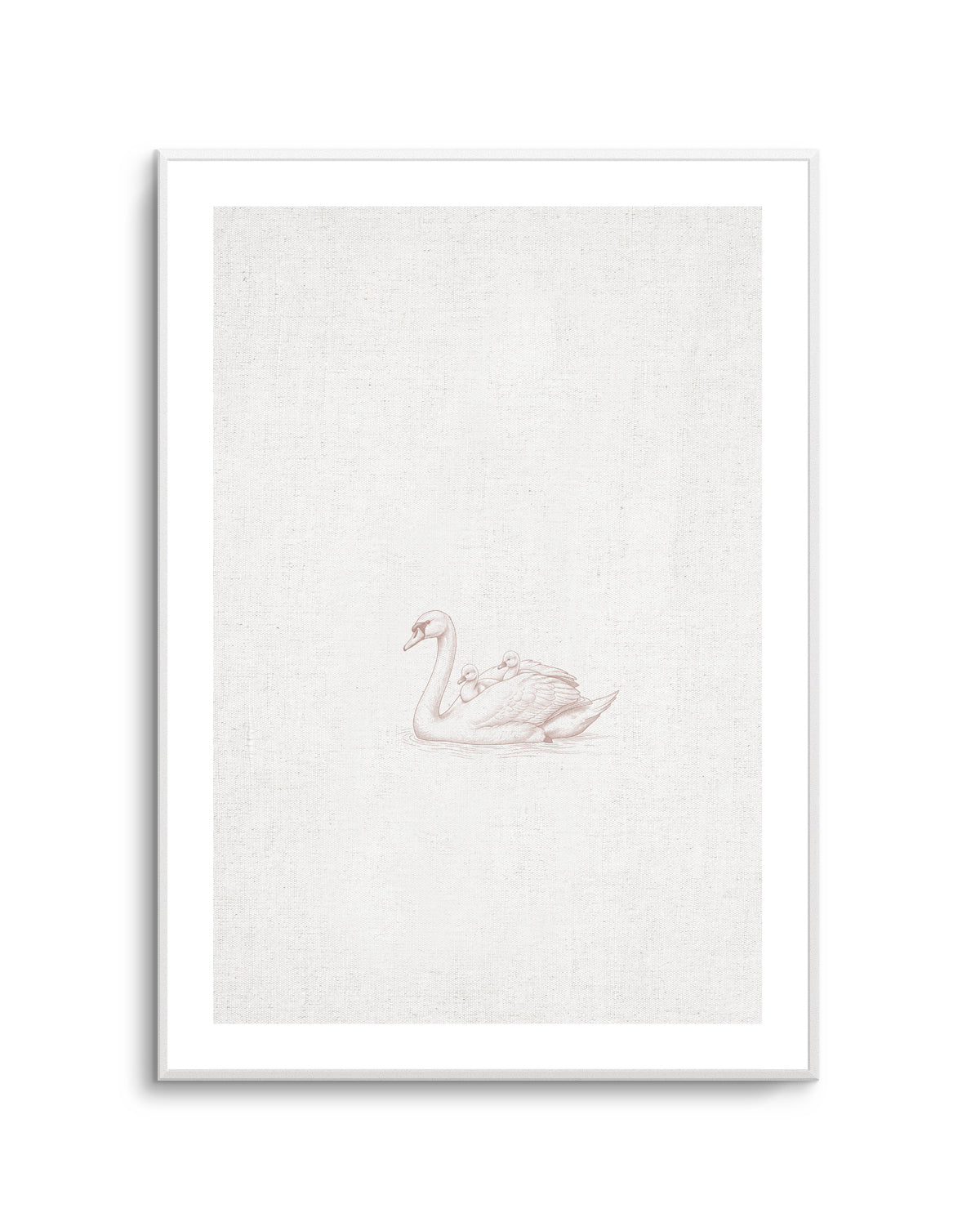 Vintage Swans Farm Animals on Linen | Art Print