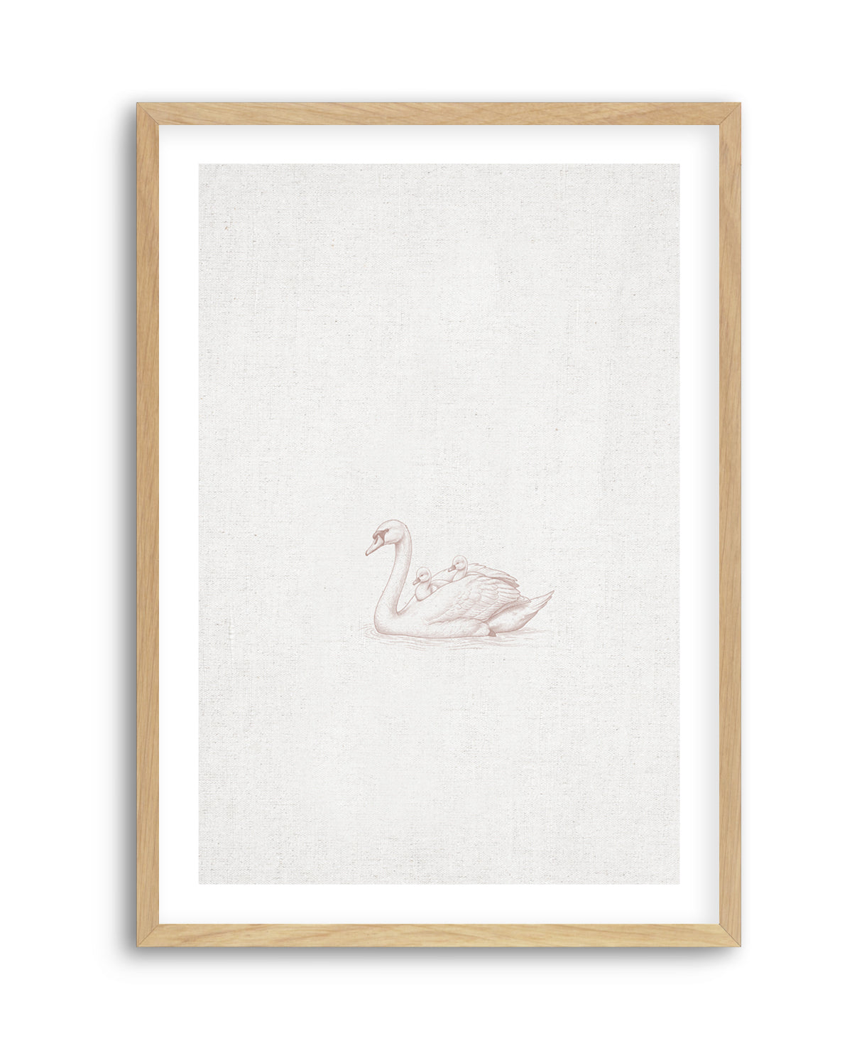 Vintage Swans Farm Animals on Linen | Art Print