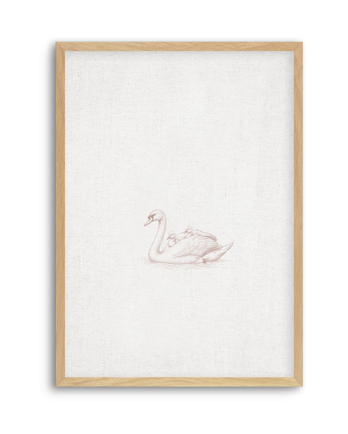 Vintage Swans Farm Animals on Linen | Art Print