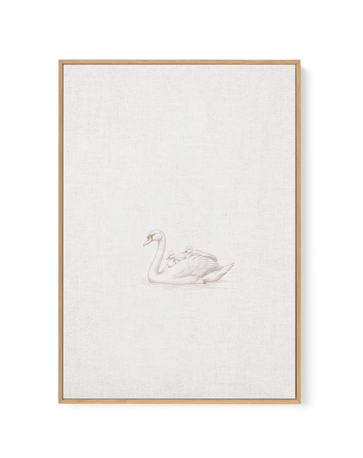 Vintage Swans Farm Animals on Linen | Framed Canvas Art Print