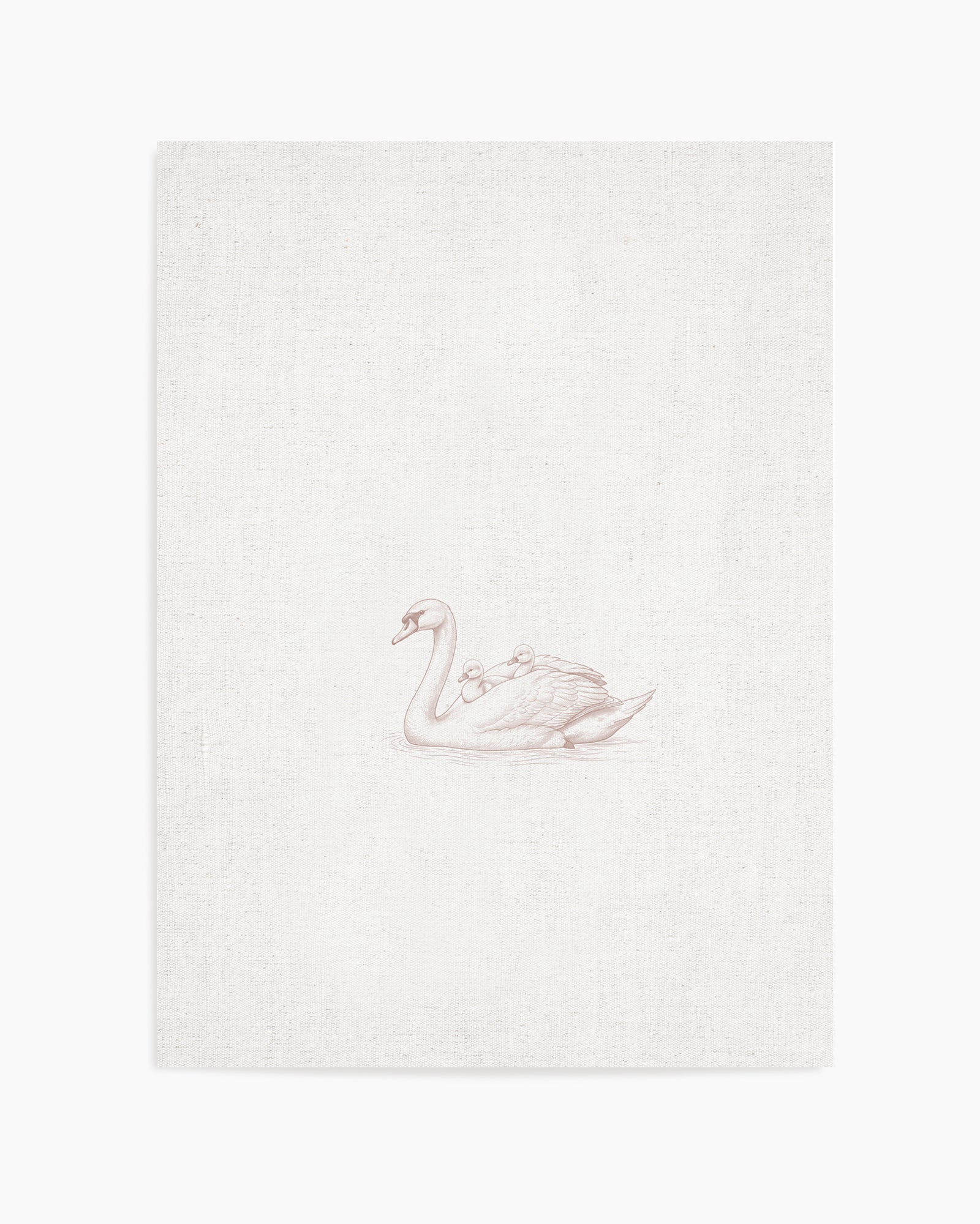 Vintage Swans Farm Animals on Linen | Art Print