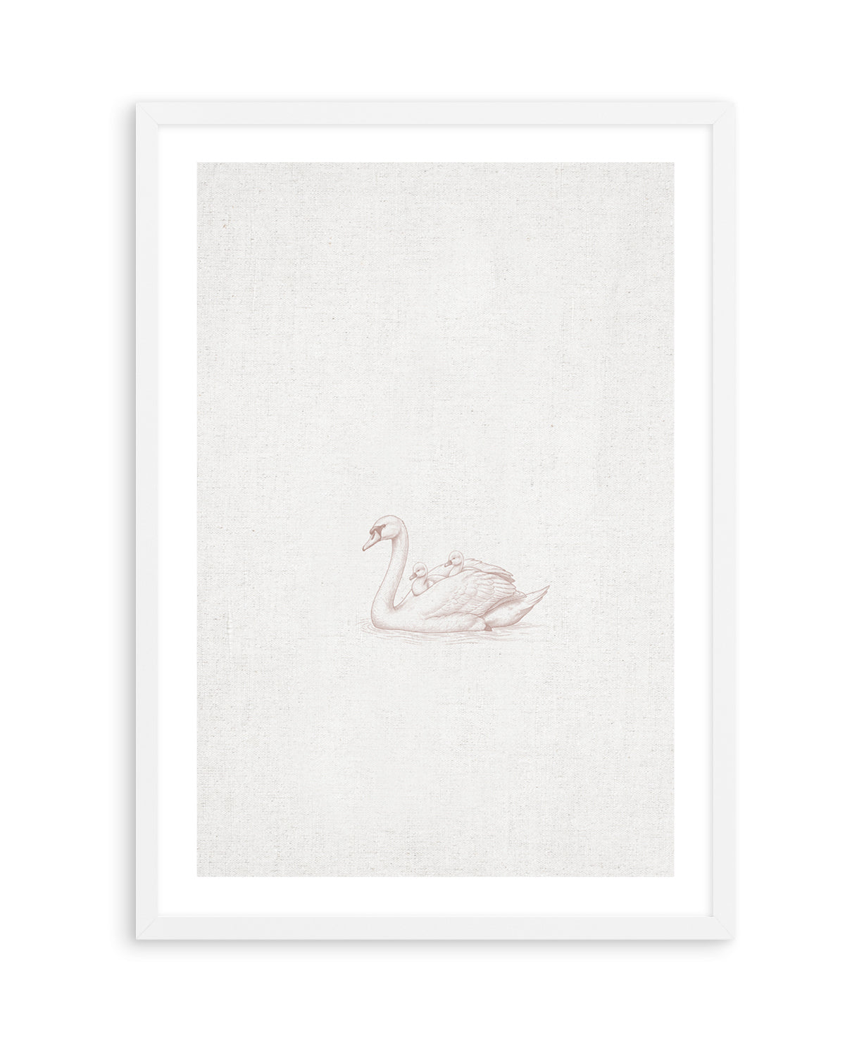 Vintage Swans Farm Animals on Linen | Art Print