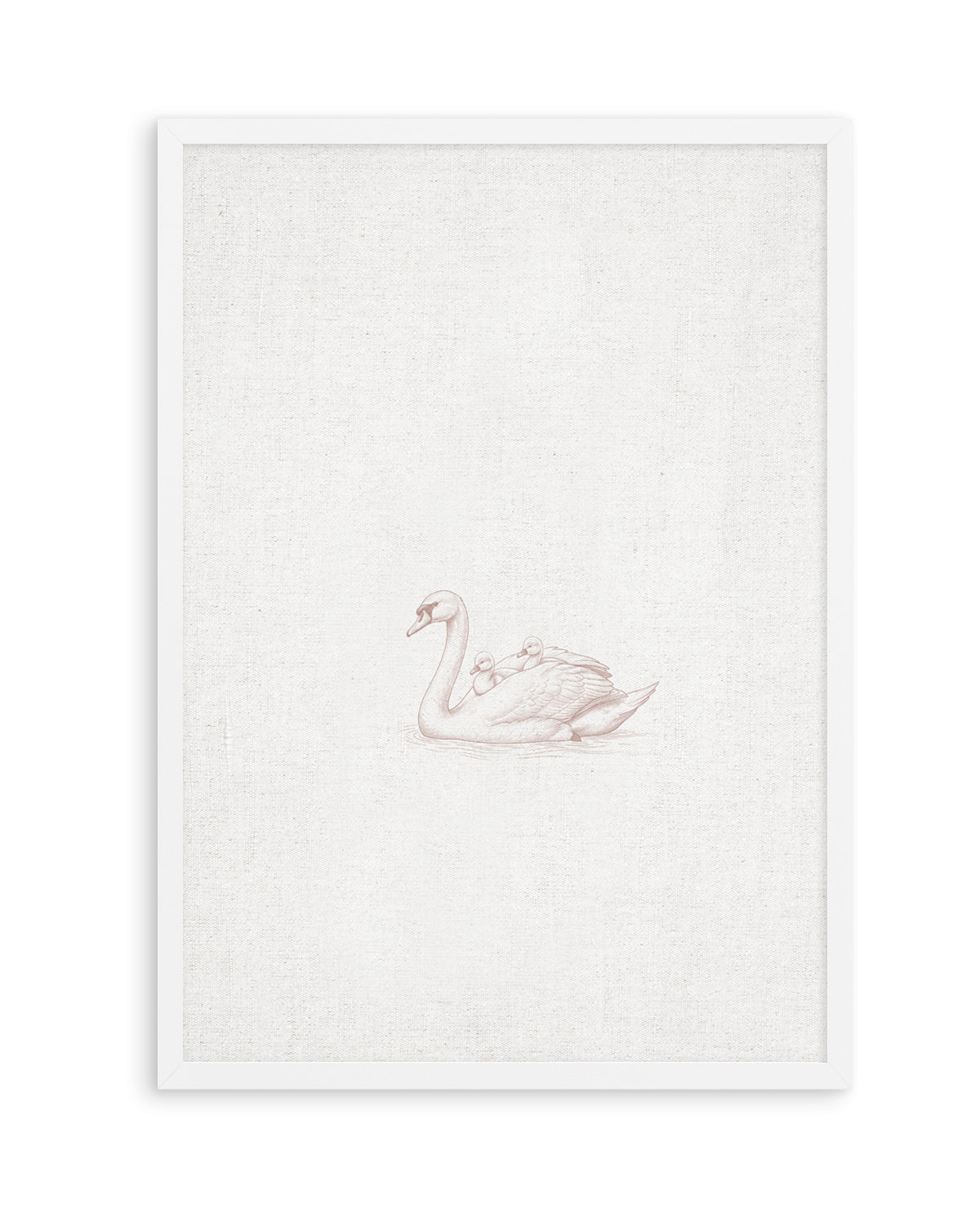 Vintage Swans Farm Animals on Linen | Art Print