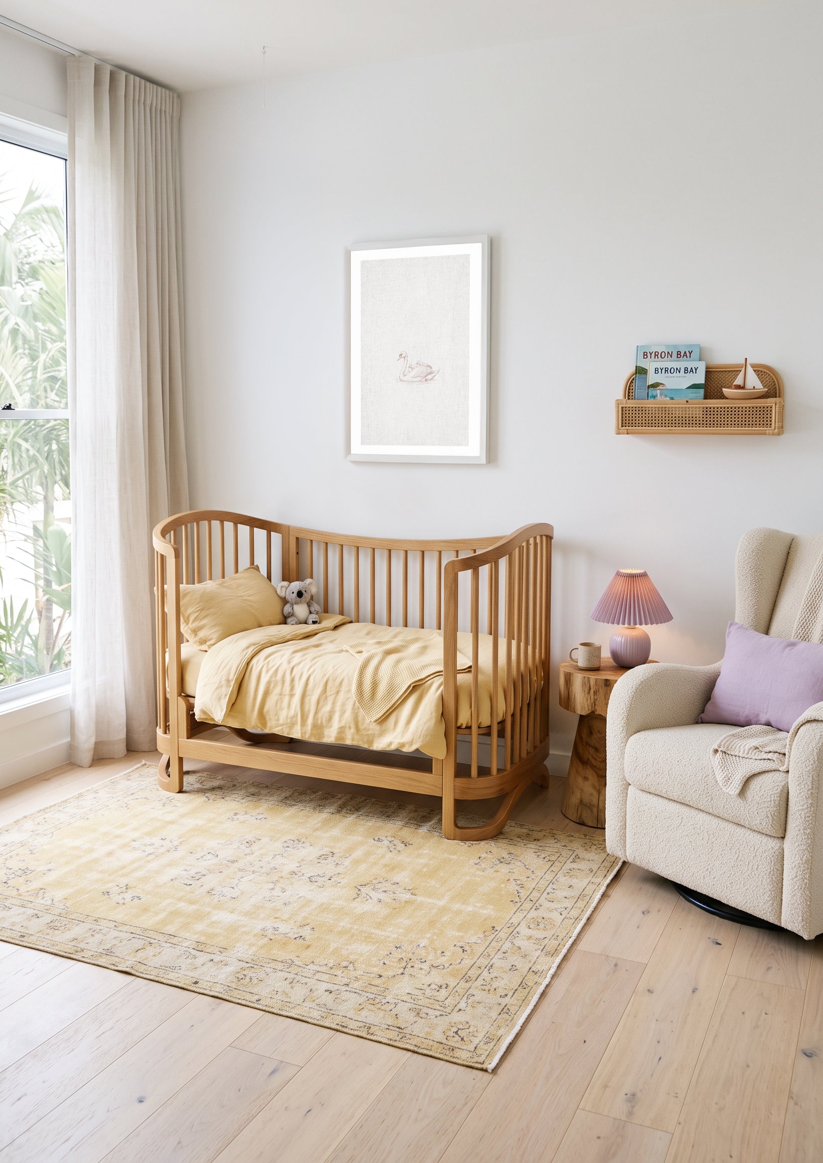 Vintage Swans Farm Animals on Linen | Art Print