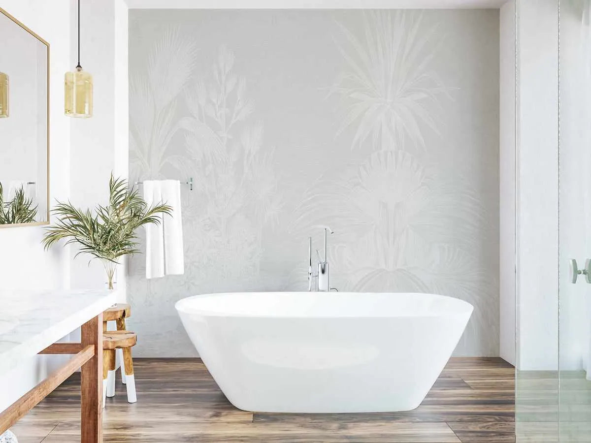 Vintage Tropics in Neutral Wallpaper Mural-Wallpaper-Buy Kids Removable Wallpaper Online Our Custom Made Children√¢‚Ç¨‚Ñ¢s Wallpapers Are A Fun Way To Decorate And Enhance Boys Bedroom Decor And Girls Bedrooms They Are An Amazing Addition To Your Kids Bedroom Walls Our Collection of Kids Wallpaper Is Sure To Transform Your Kids Rooms Interior Style From Pink Wallpaper To Dinosaur Wallpaper Even Marble Wallpapers For Teen Boys Shop Peel And Stick Wallpaper Online Today With Olive et Oriel