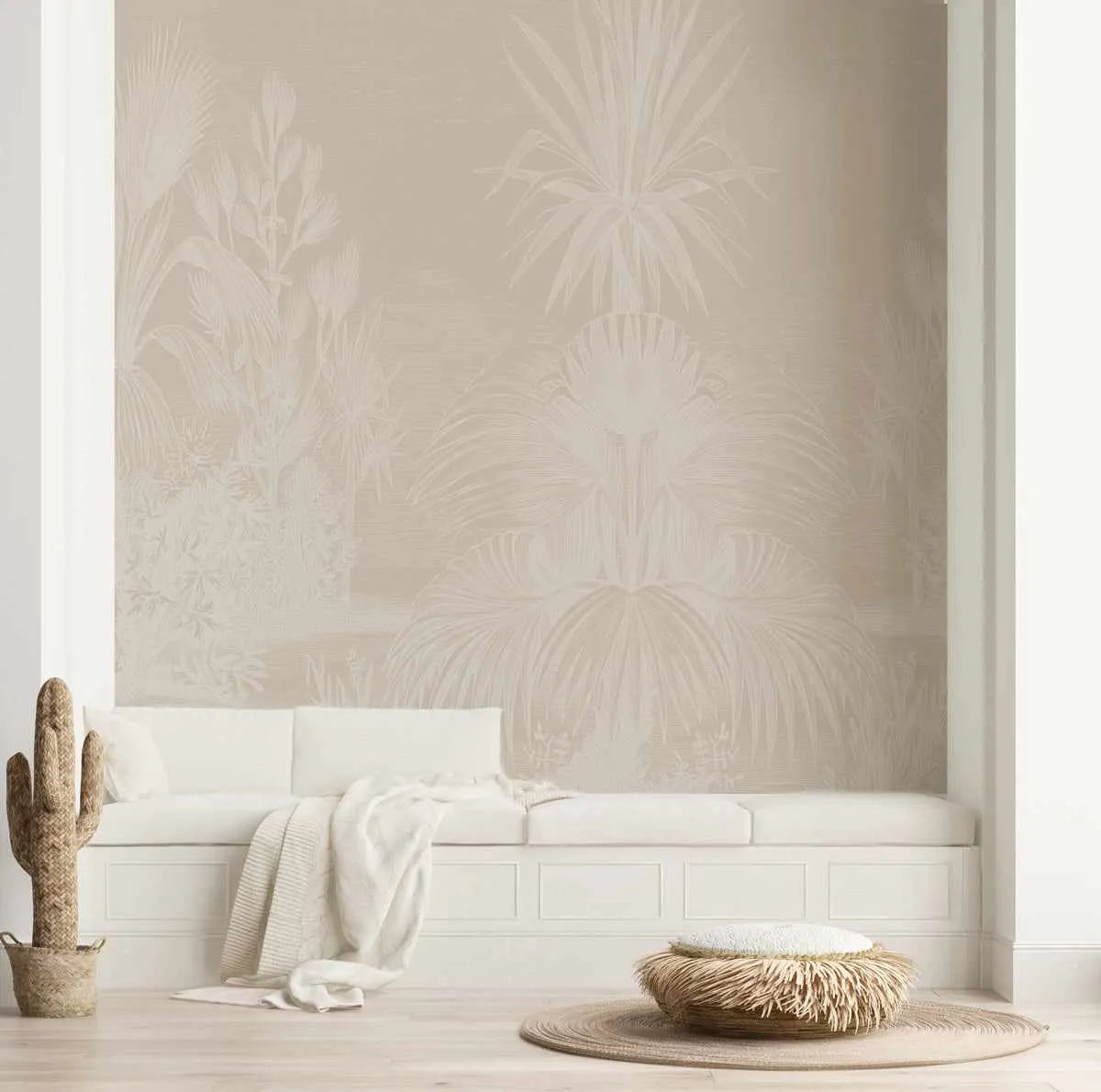 Vintage Tropics in Sienna Wallpaper Mural from Olive et Oriel where you can shop wallpaper and artworks online