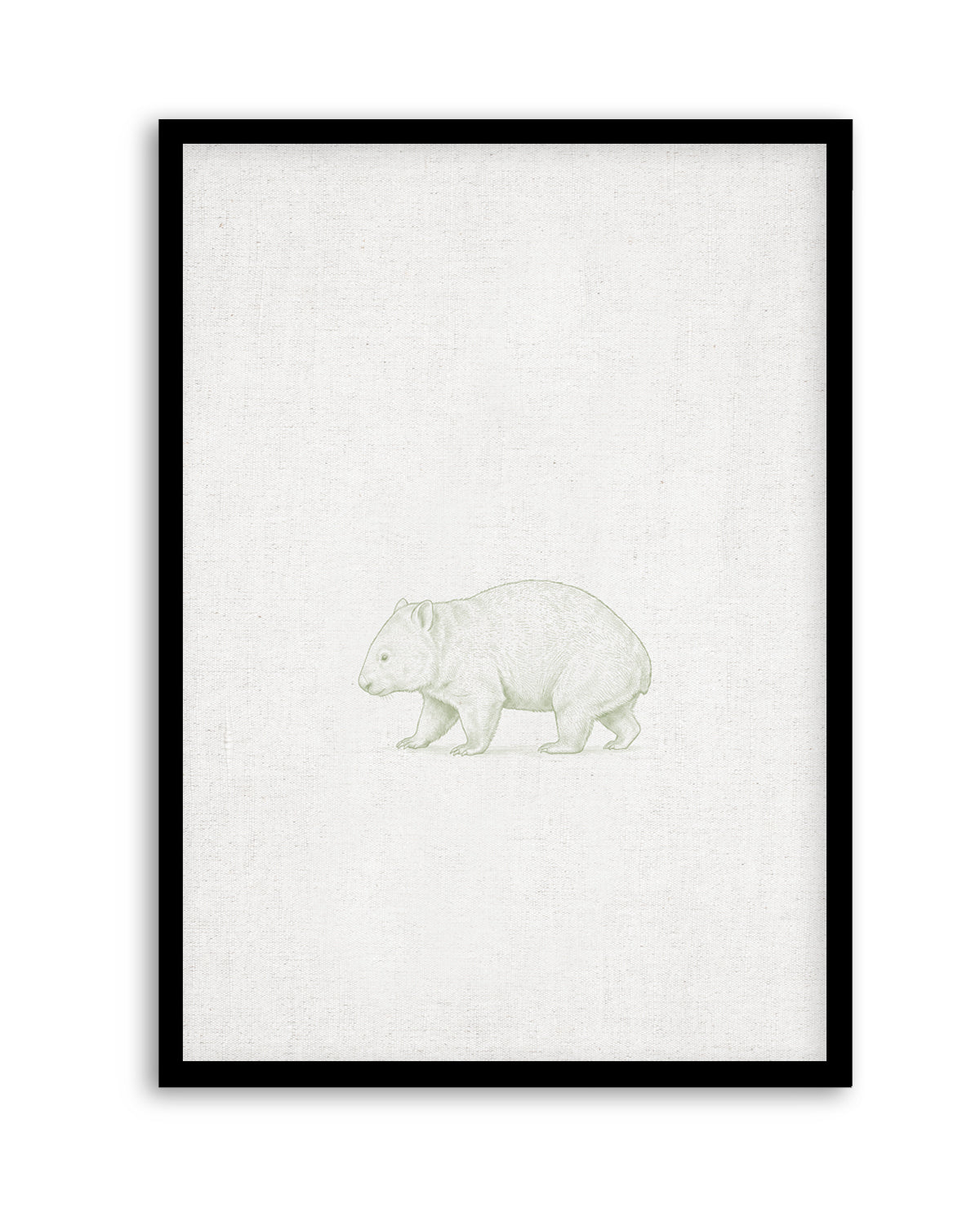 Vintage Wombat Australian Animals on Linen | Art Print