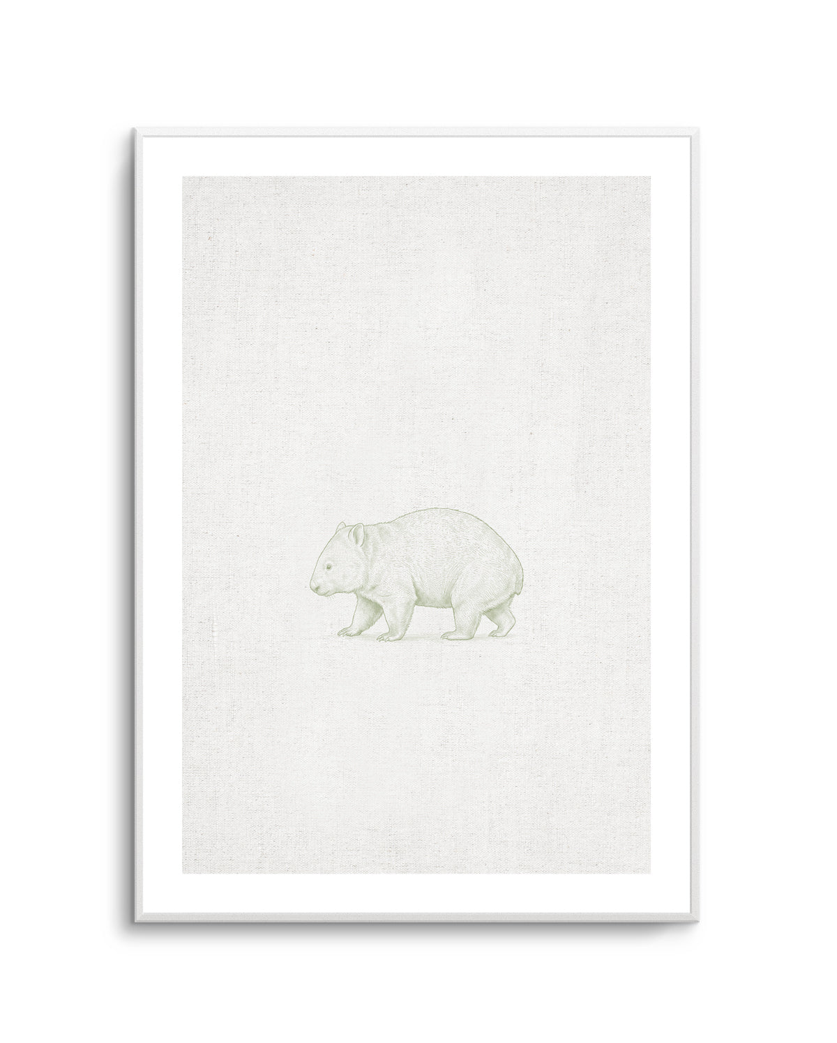 Vintage Wombat Australian Animals on Linen | Art Print