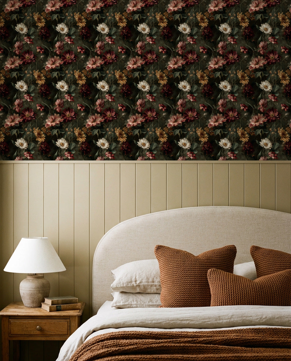 Vintage Autumn Floral Wallpaper