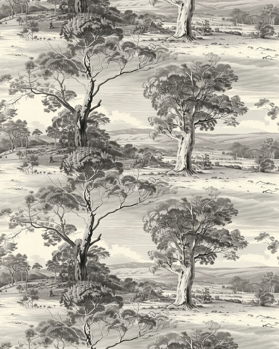 Vintage Eucalyptus Trees Wallpaper from Olive et Oriel where you can shop wallpaper and artworks online