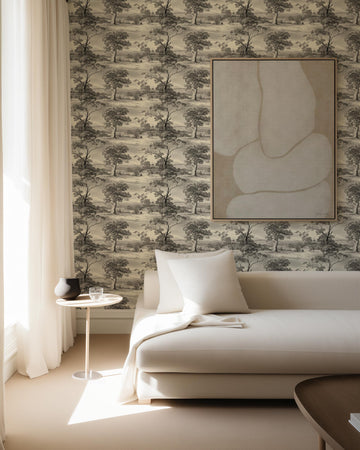 Vintage Eucalyptus Trees Wallpaper from Olive et Oriel where you can shop wallpaper and artworks online