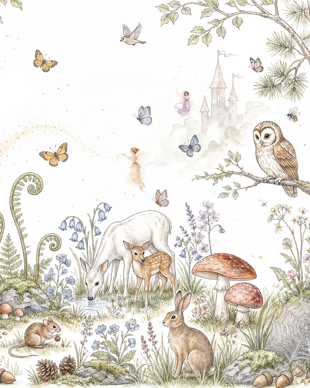 Fairytale Floral Garden Wallpaper Mural