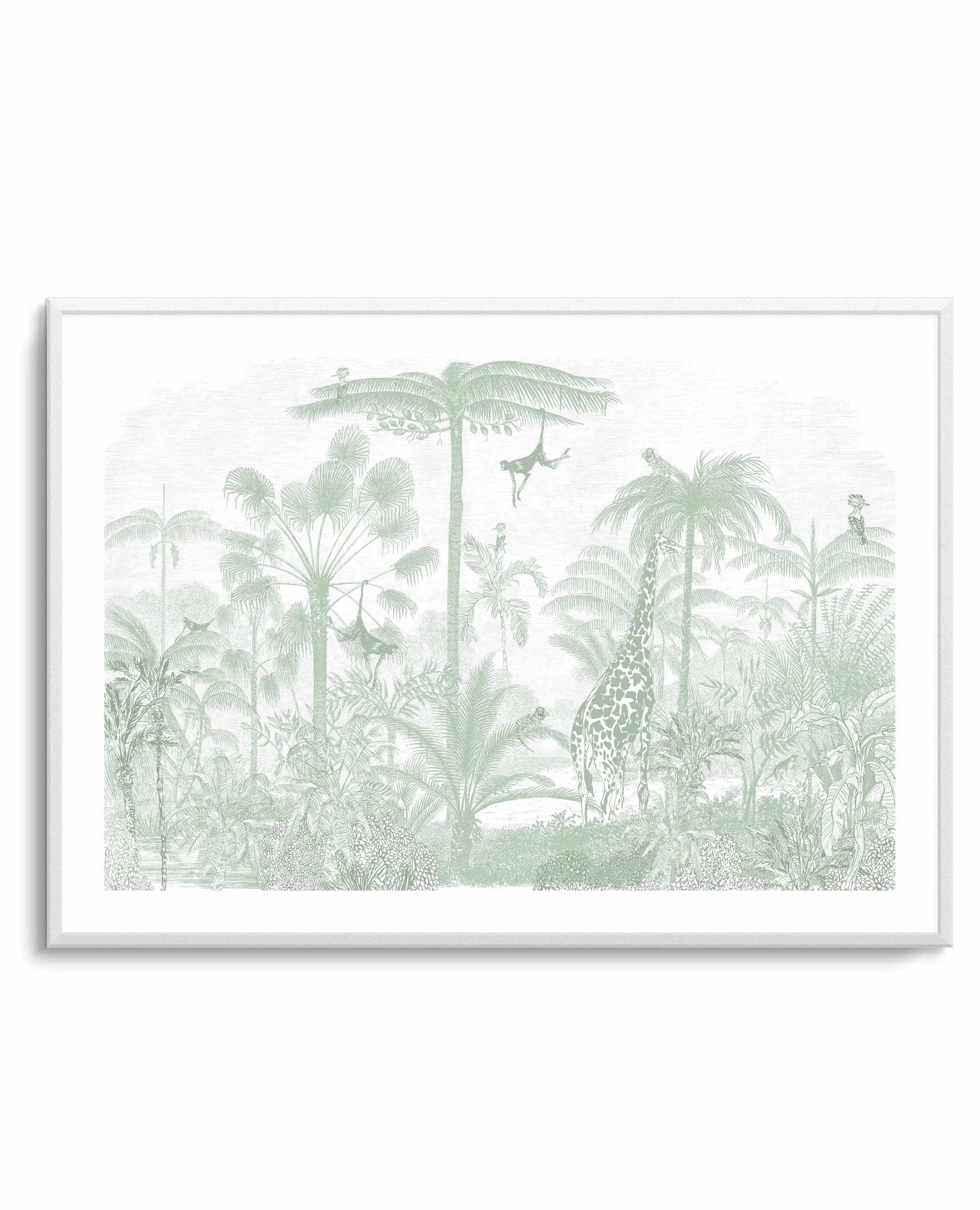 Vintage Jungle In Green Art Print from Olive et Oriel where you can shop wallpaper and artworks online
