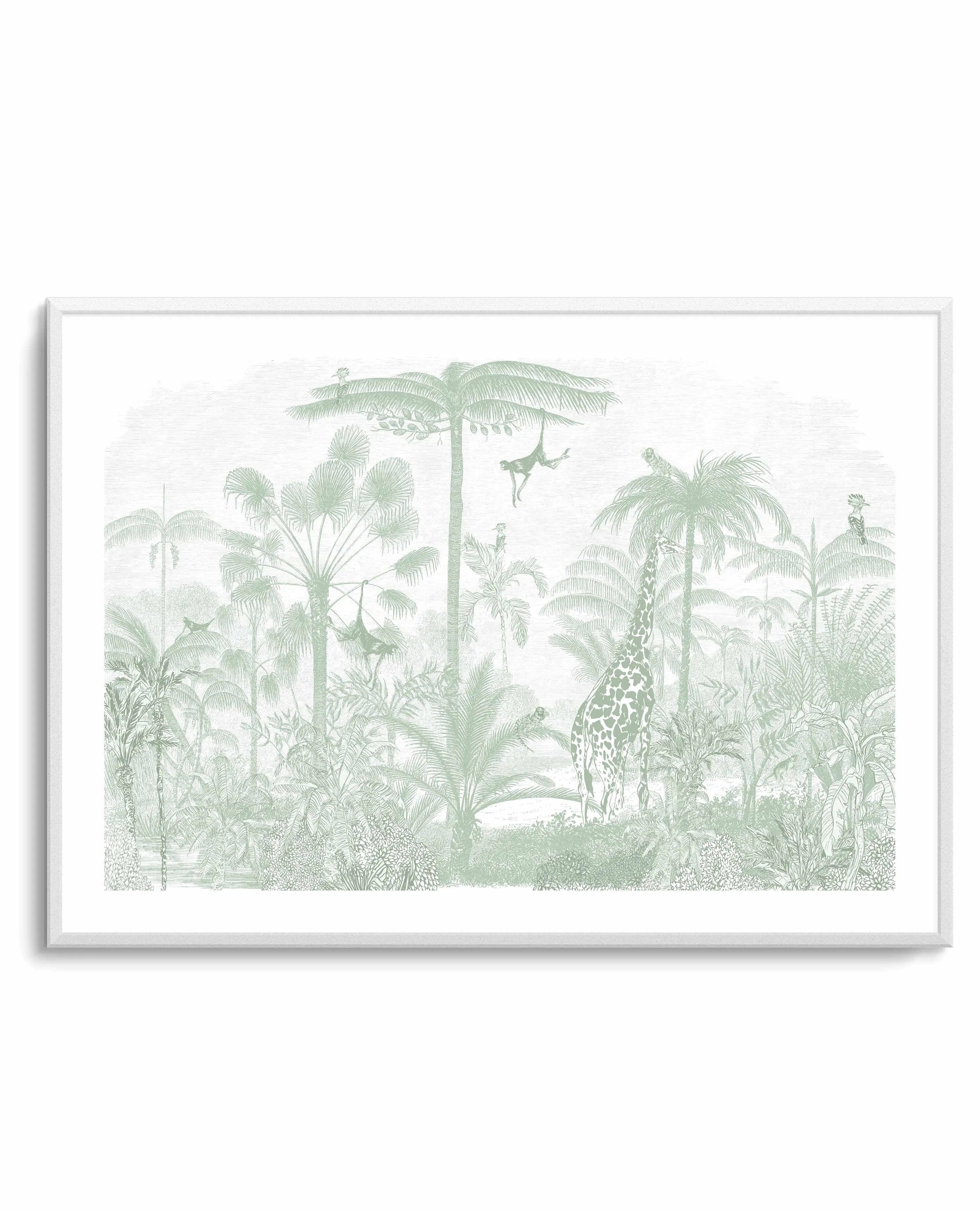 Vintage Jungle In Green Art Print from Olive et Oriel where you can shop wallpaper and artworks online