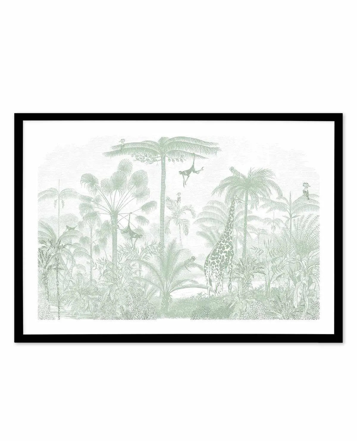 Vintage Jungle In Green Art Print from Olive et Oriel where you can shop wallpaper and artworks online