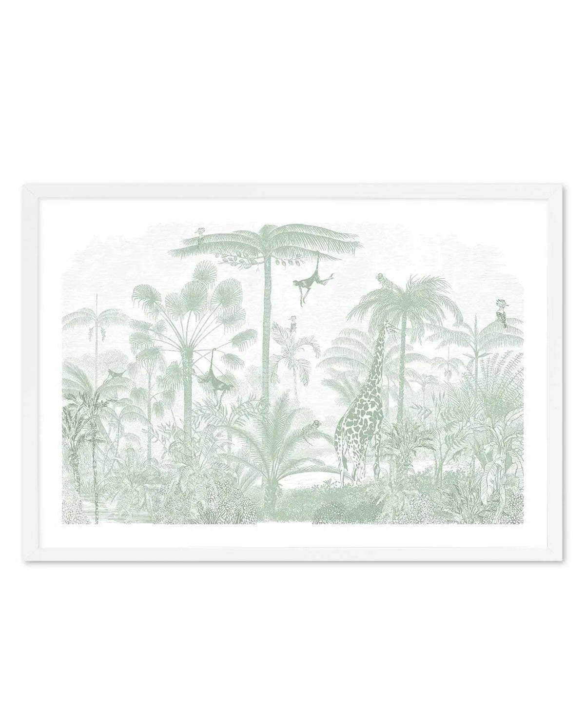 Vintage Jungle In Green Art Print from Olive et Oriel where you can shop wallpaper and artworks online
