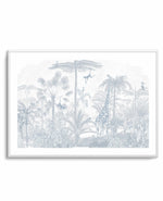 Vintage Jungle in Powder Blue Art Print