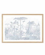 Vintage Jungle in Powder Blue Art Print