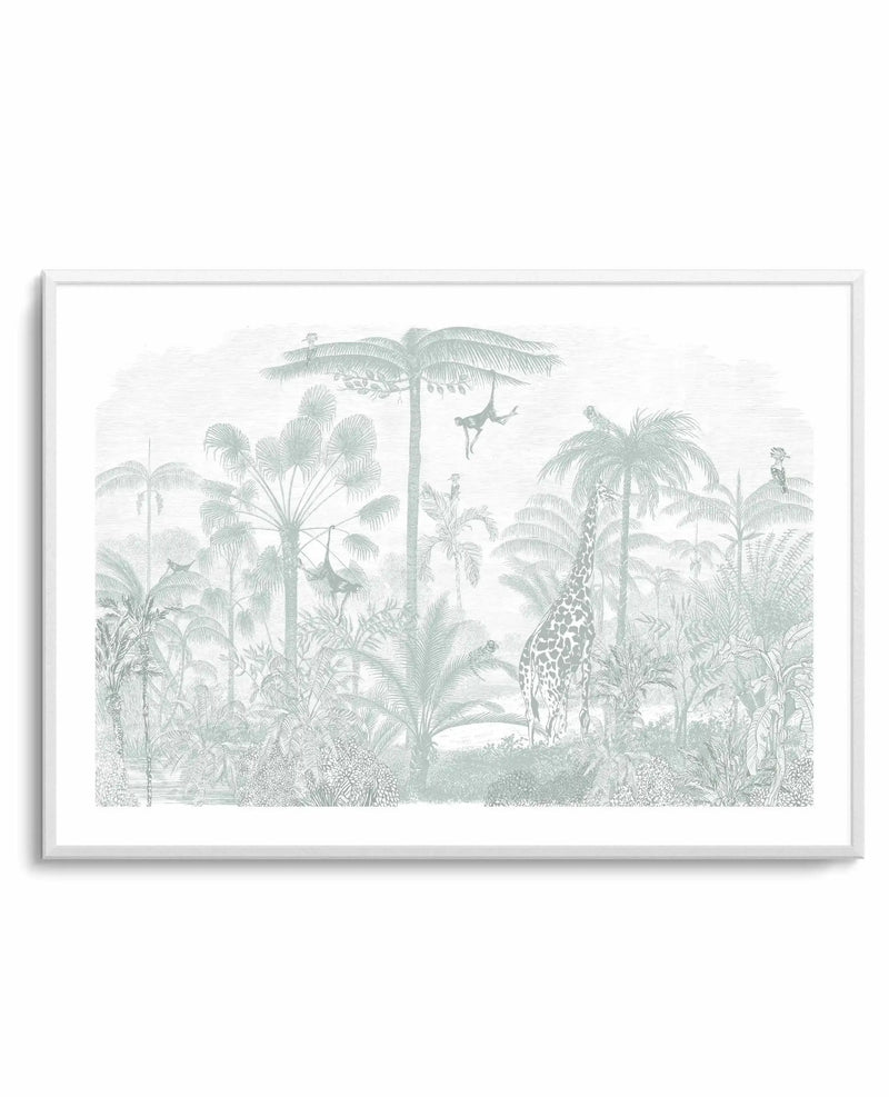 Vintage Jungle in Soft Sage Art Print from Olive et Oriel where you can shop wallpaper and artworks online