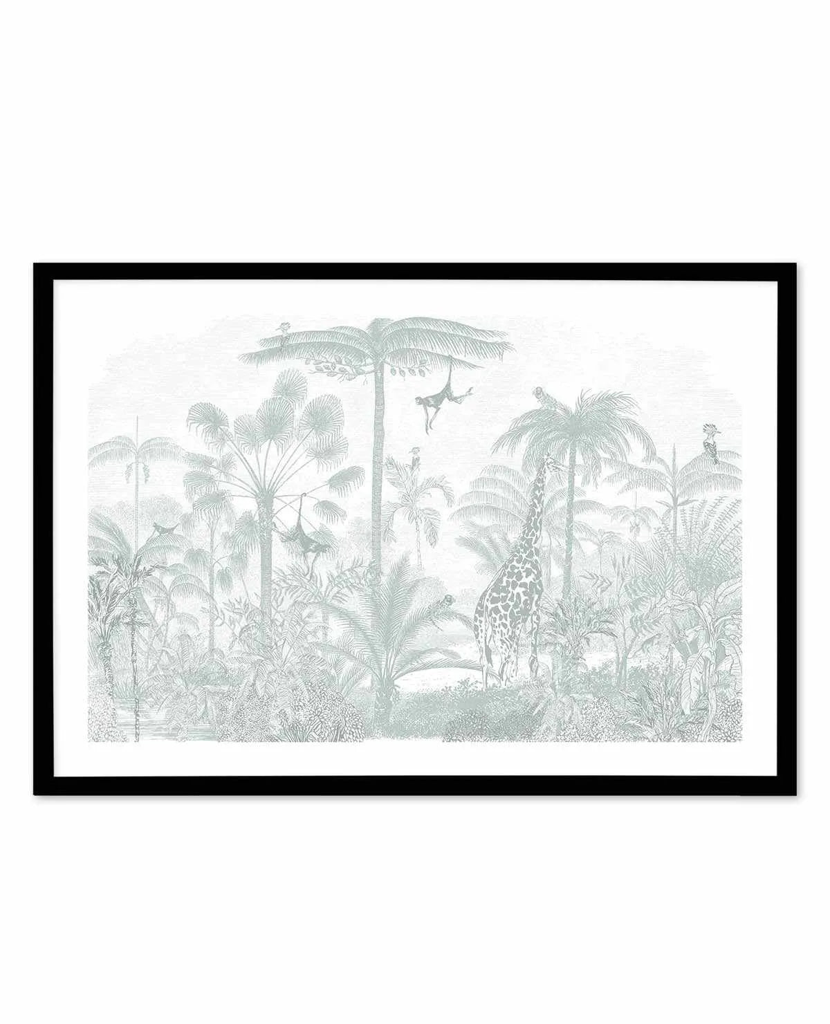 Vintage Jungle in Soft Sage Art Print from Olive et Oriel where you can shop wallpaper and artworks online