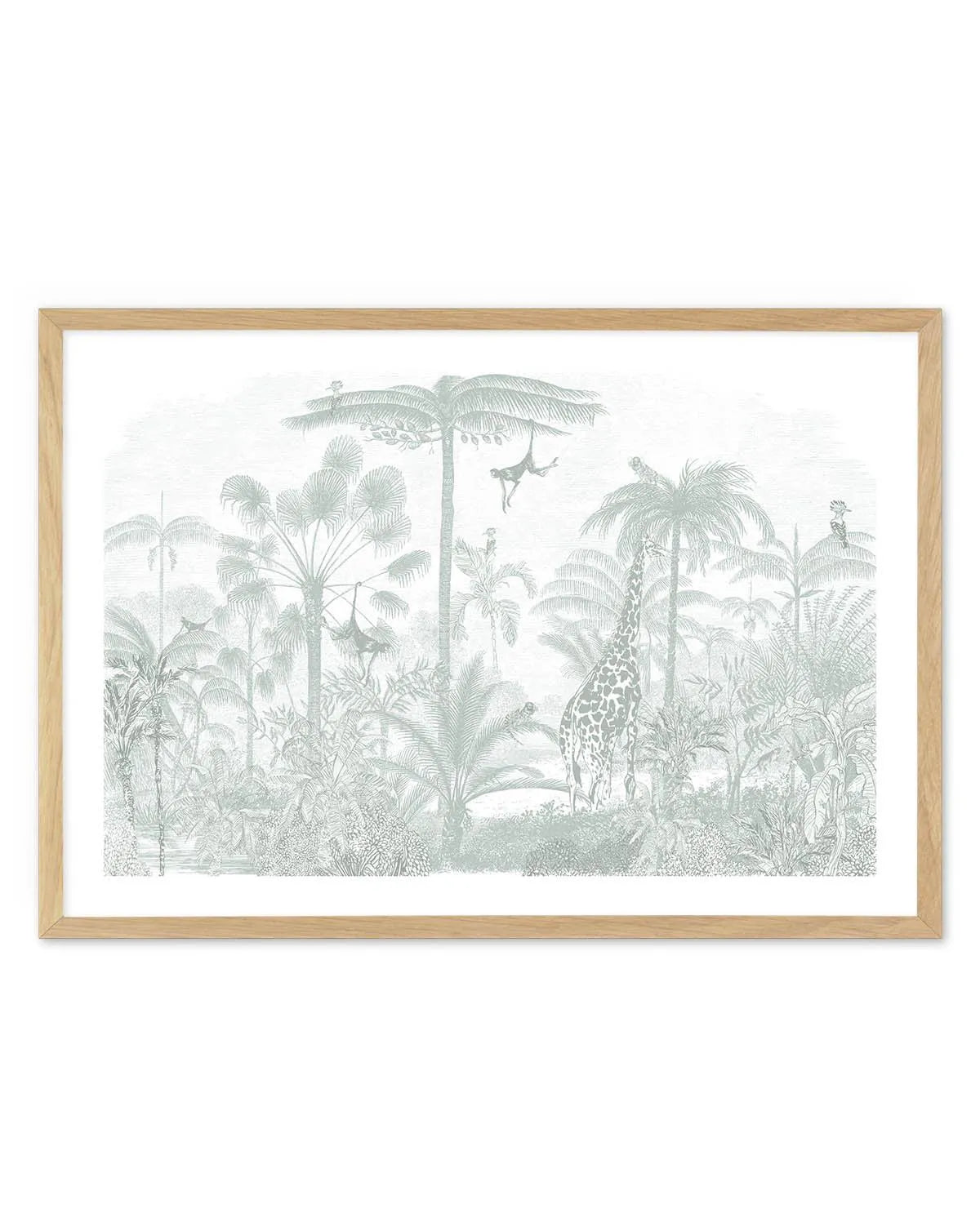 Vintage Jungle in Soft Sage Art Print from Olive et Oriel where you can shop wallpaper and artworks online