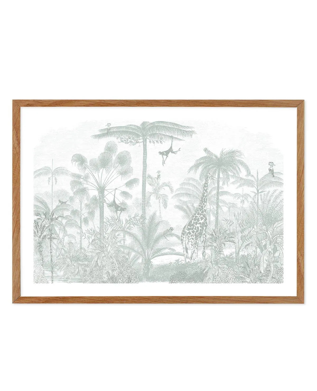 Vintage Jungle in Soft Sage Art Print from Olive et Oriel where you can shop wallpaper and artworks online