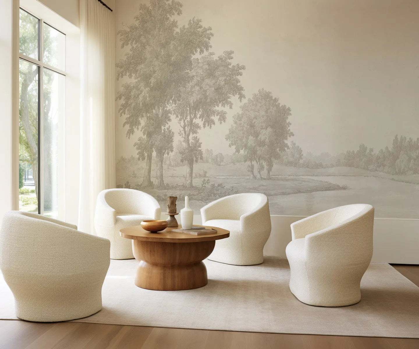 Vintage Oak Tree Wallpaper Mural from Olive et Oriel where you can shop wallpaper and artworks online