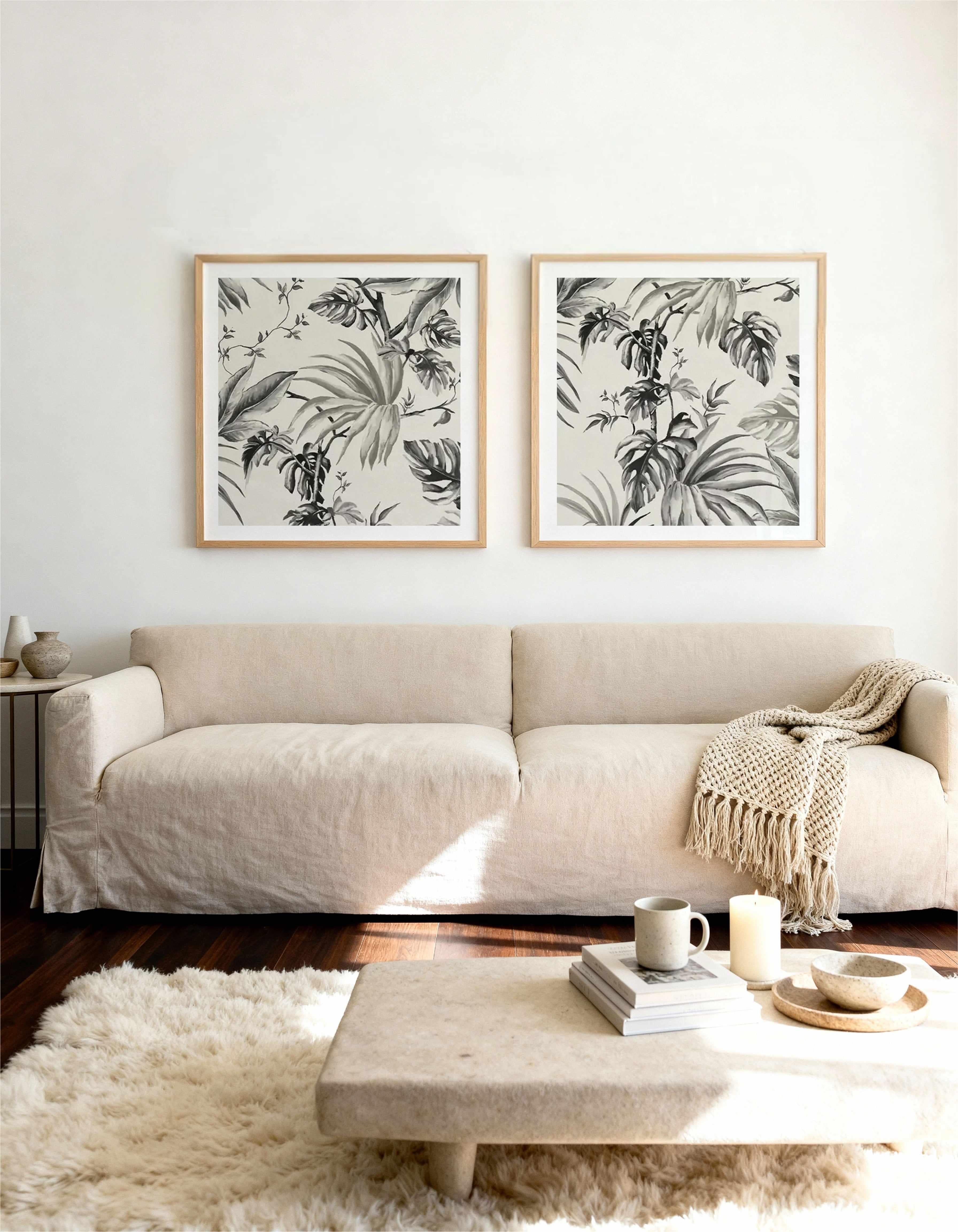 Vintage Palm Tolie I & II Art Print Set of 2 | Matching Wall Art