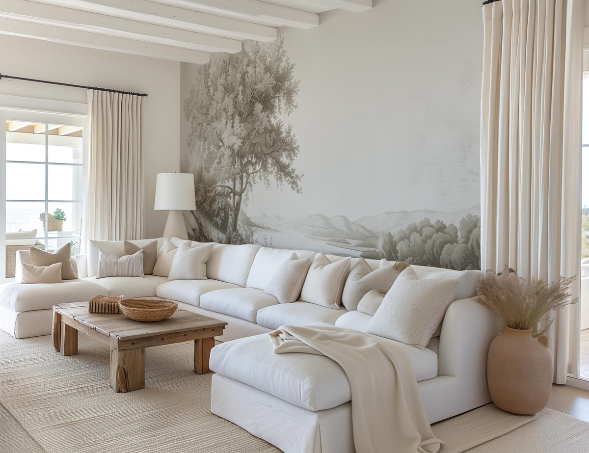 Vintage River Wallpaper Mural from Olive et Oriel where you can shop wallpaper and artworks online