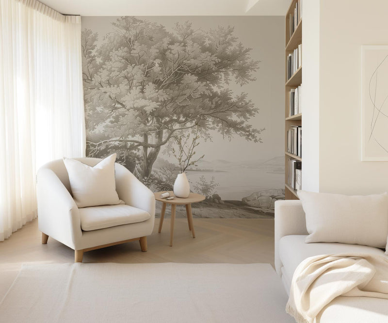 Vintage River Wallpaper Mural from Olive et Oriel where you can shop wallpaper and artworks online