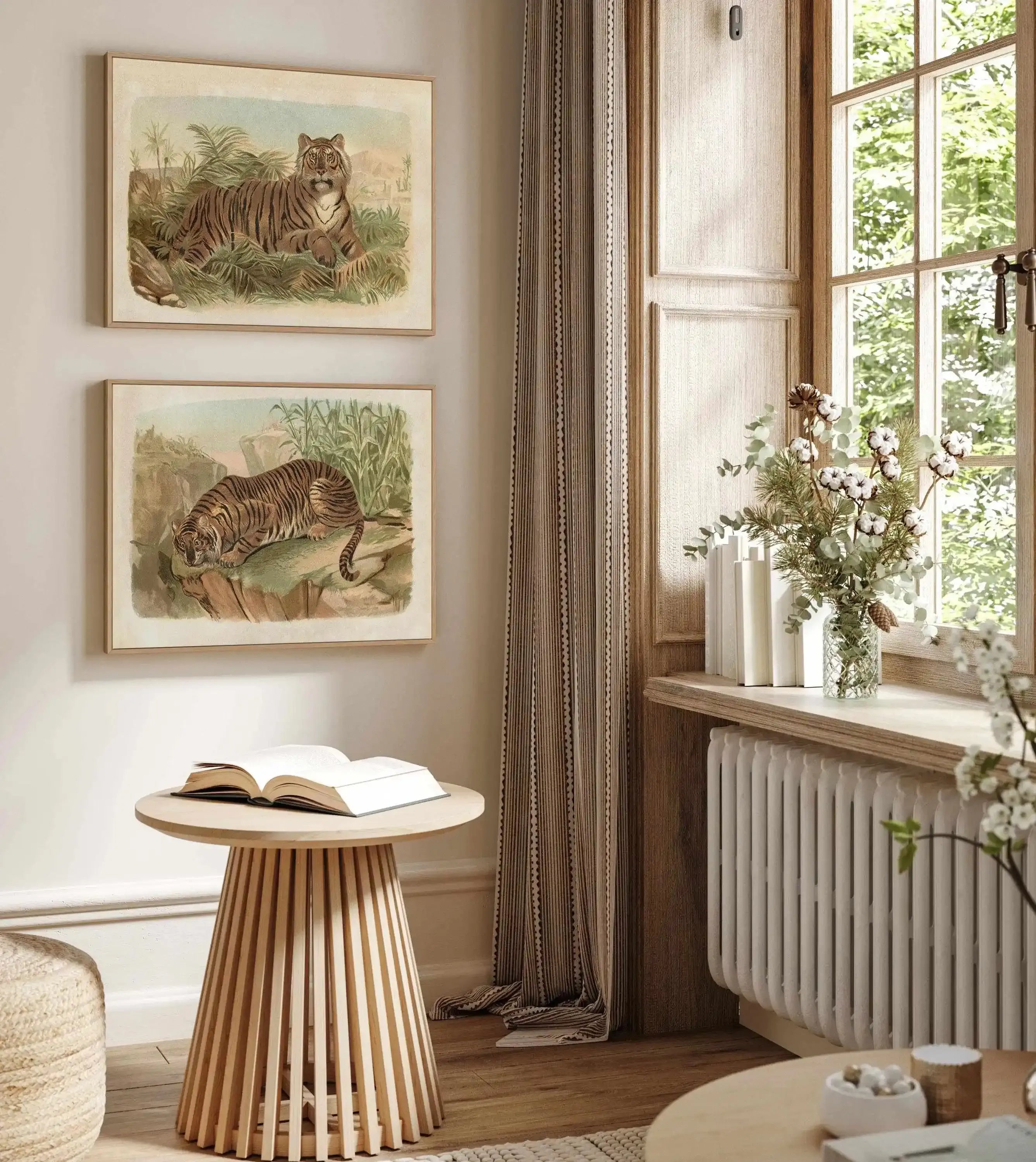 Vintage Tiger I | Framed Canvas-CANVAS-You can shop wall art online with Olive et Oriel for everything from abstract art to fun kids wall art. Our beautiful modern art prints and canvas art are available from large canvas prints to wall art paintings and our proudly Australian artwork collection offers only the highest quality framed large wall art and canvas art Australia - You can buy fashion photography prints or Hampton print posters and paintings on canvas from Olive et Oriel and have them 