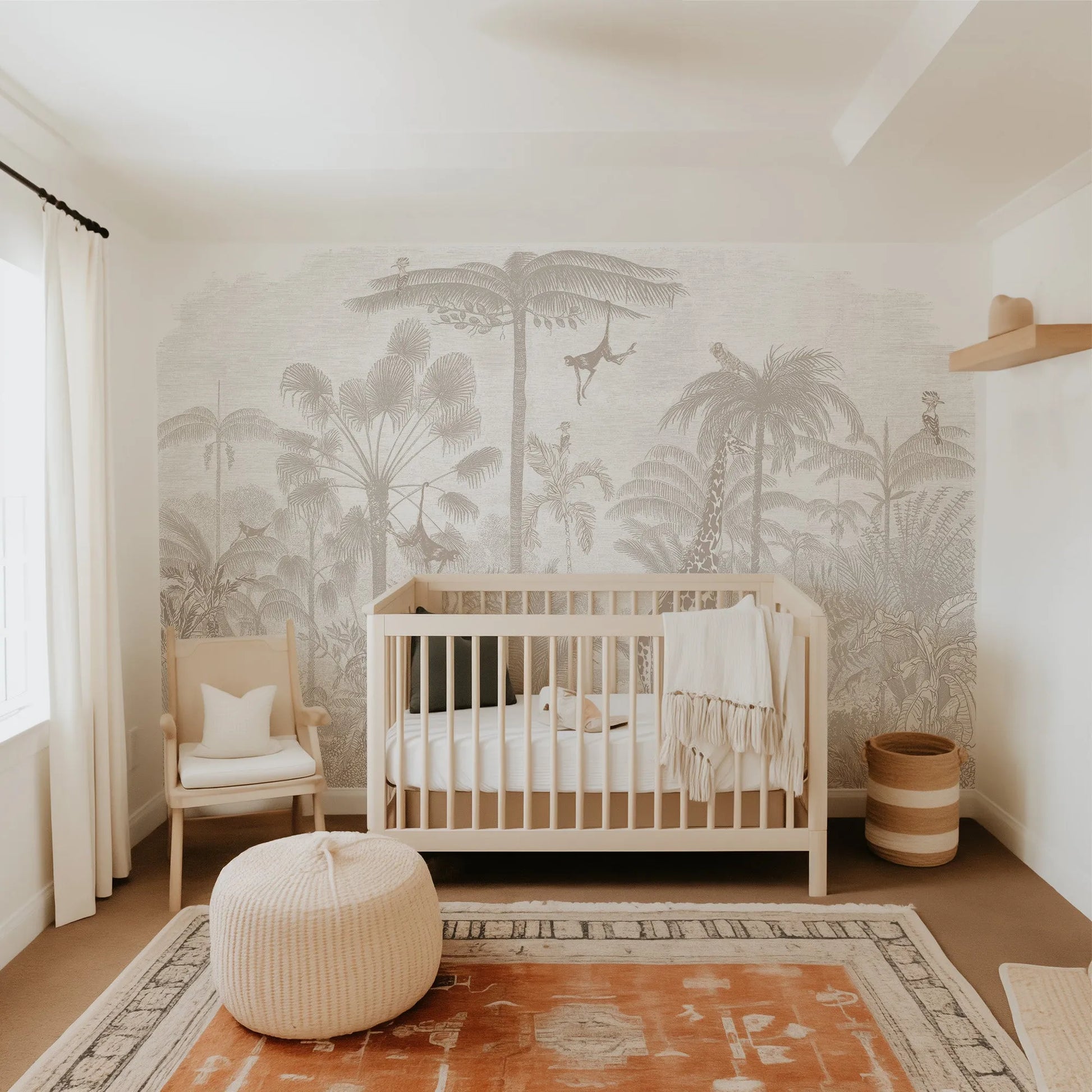 Vintage Jungle in Sahara Wallpaper Mural from Olive et Oriel where you can shop wallpaper and artworks online
