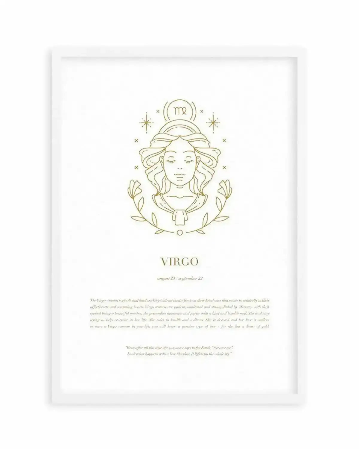Virgo | Celestial Zodiac Art Print from Olive et Oriel where you can shop wallpaper and artworks online