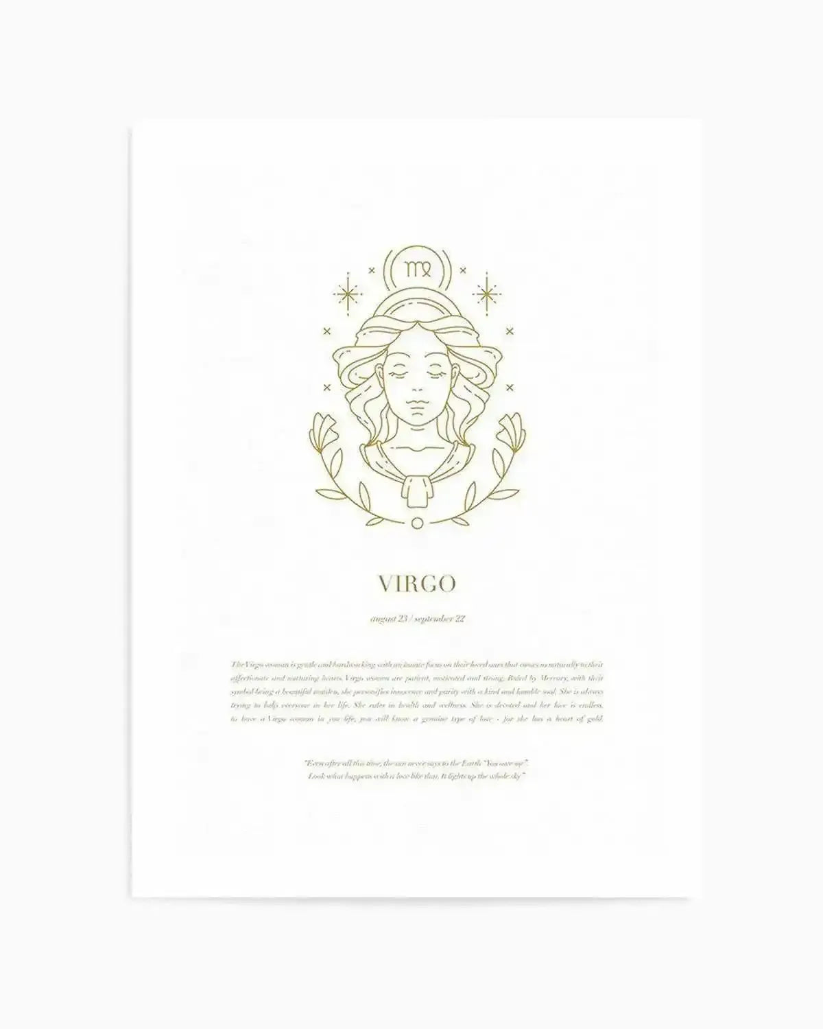 Virgo | Celestial Zodiac Art Print from Olive et Oriel where you can shop wallpaper and artworks online