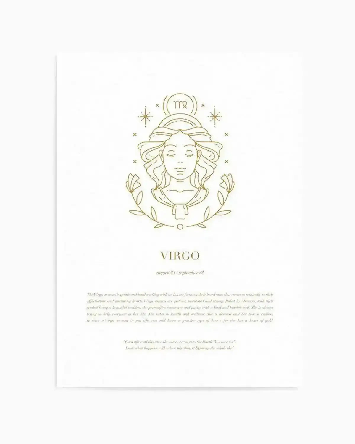 Virgo | Celestial Zodiac Art Print from Olive et Oriel where you can shop wallpaper and artworks online