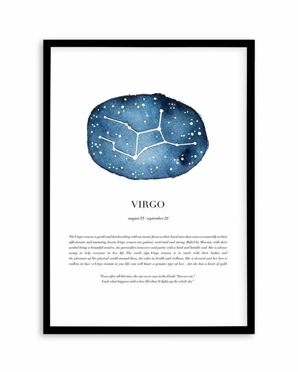 Virgo | Watercolour Zodiac Art Print from Olive et Oriel where you can shop wallpaper and artworks online