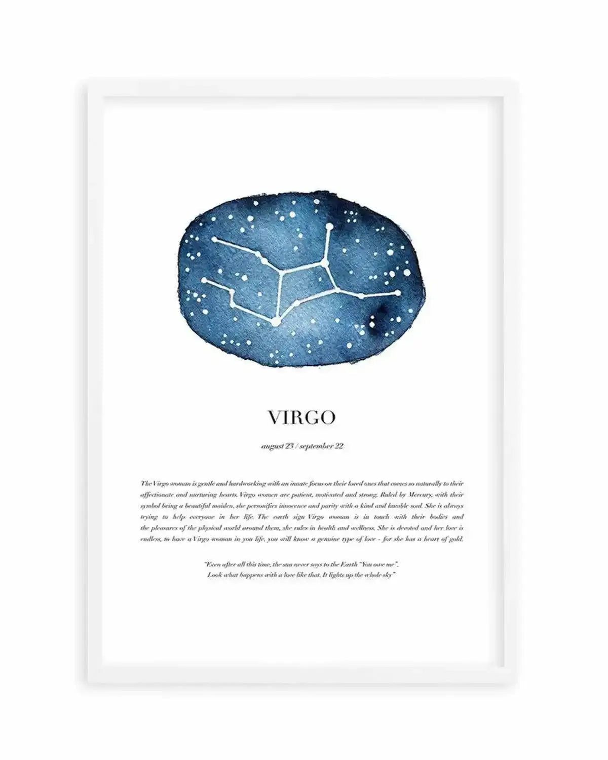 Virgo | Watercolour Zodiac Art Print from Olive et Oriel where you can shop wallpaper and artworks online