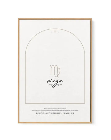 Virgo Star Sign | Framed Canvas-CANVAS-You can shop wall art online with Olive et Oriel for everything from abstract art to fun kids wall art. Our beautiful modern art prints and canvas art are available from large canvas prints to wall art paintings and our proudly Australian artwork collection offers only the highest quality framed large wall art and canvas art Australia - You can buy fashion photography prints or Hampton print posters and paintings on canvas from Olive et Oriel and have them 